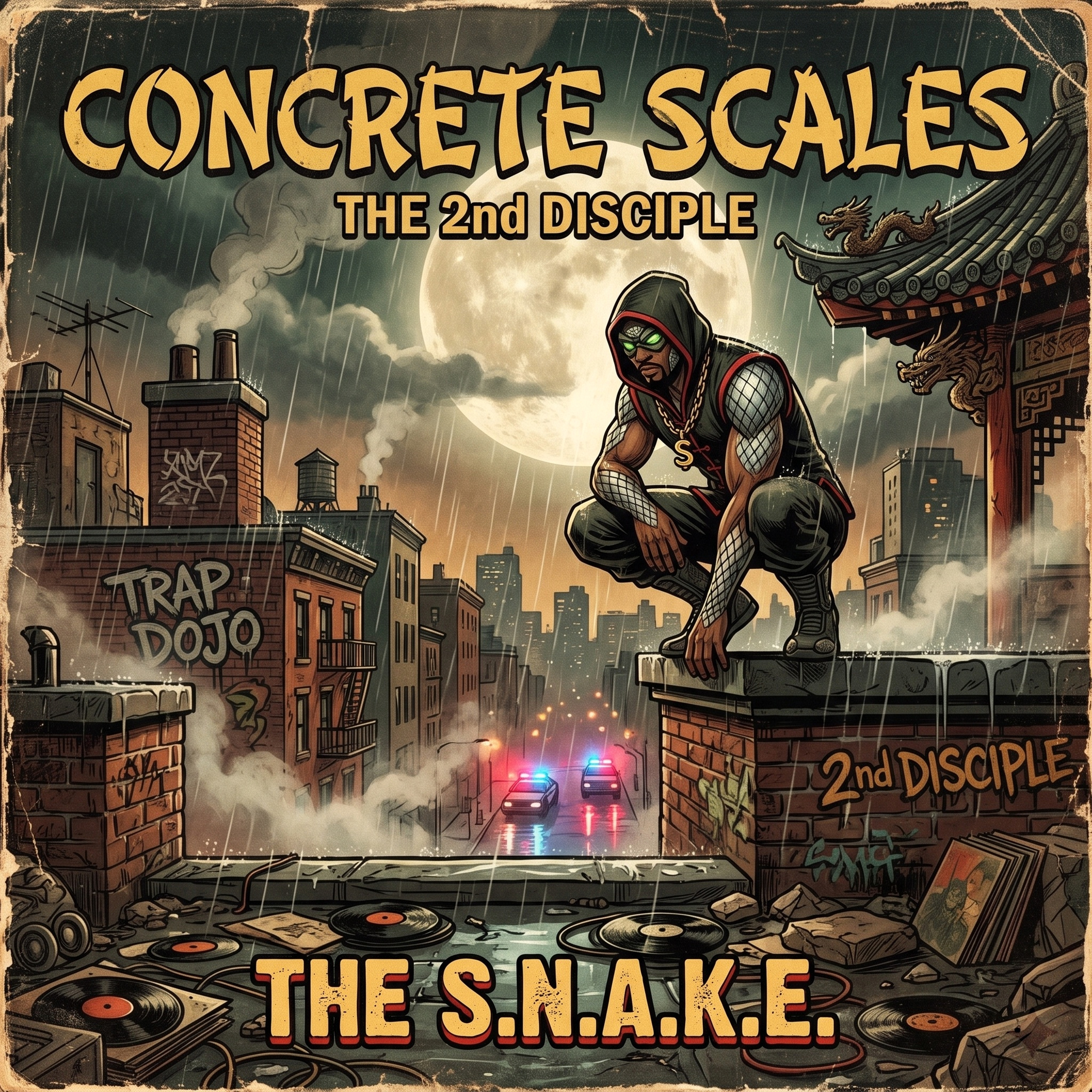 Track 10: Concrete Scales Single Cover Art featuring urban serpent armor